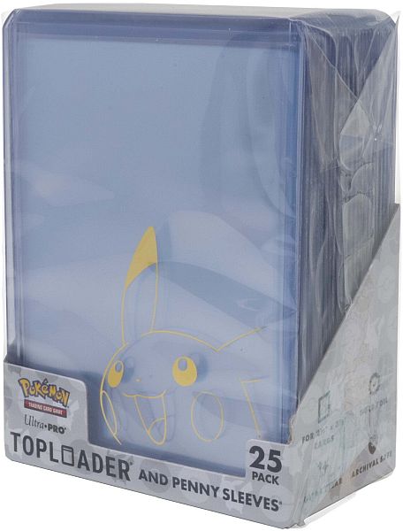 Ultra Pro Toploader & Soft Sleeves: Pokemon - Pikachu (35PT) - Box (25 stk.) - Plastik Deck Protector til kort i lommer - Sleeves #16663