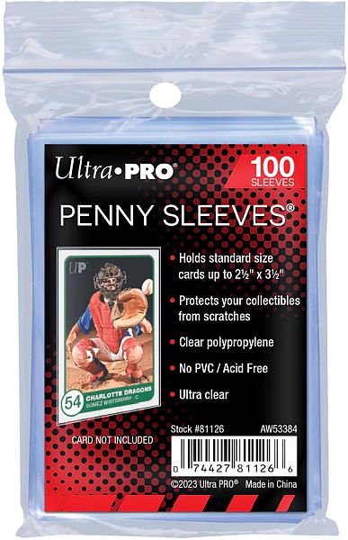 100 lommer - Ultra Pro Basic Soft Sleeves (Bløde lommer, god til opbevaring i mapper!) (Clear/Transparent/Gennemsigtig) - Sleeves #81126
