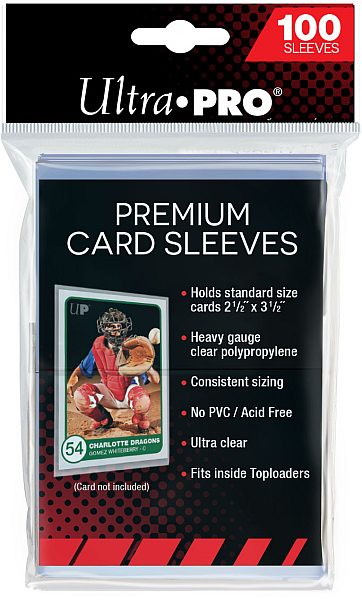 100 lommer - Ultra Pro Premium Soft Sleeves (Bløde lommer, god til opbevaring i mapper!) (Clear/Transparent/Gennemsigtig) - Sleeves #81385