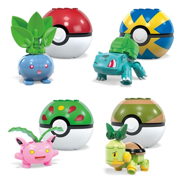 Pokémon - Mega Construction Set - Grass-Type Trainer Team Building Toy Kit