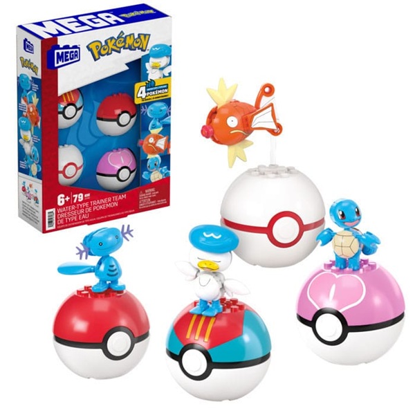 Pokémon - Mega Construction Set - Water-Type Trainer Team Building Toy Kit